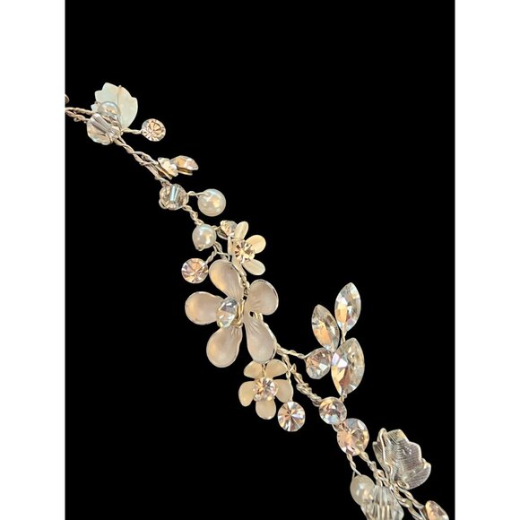Silver Floral Wire Hair Wreath/Headband/Tiara - Marionat - NWT main image 5